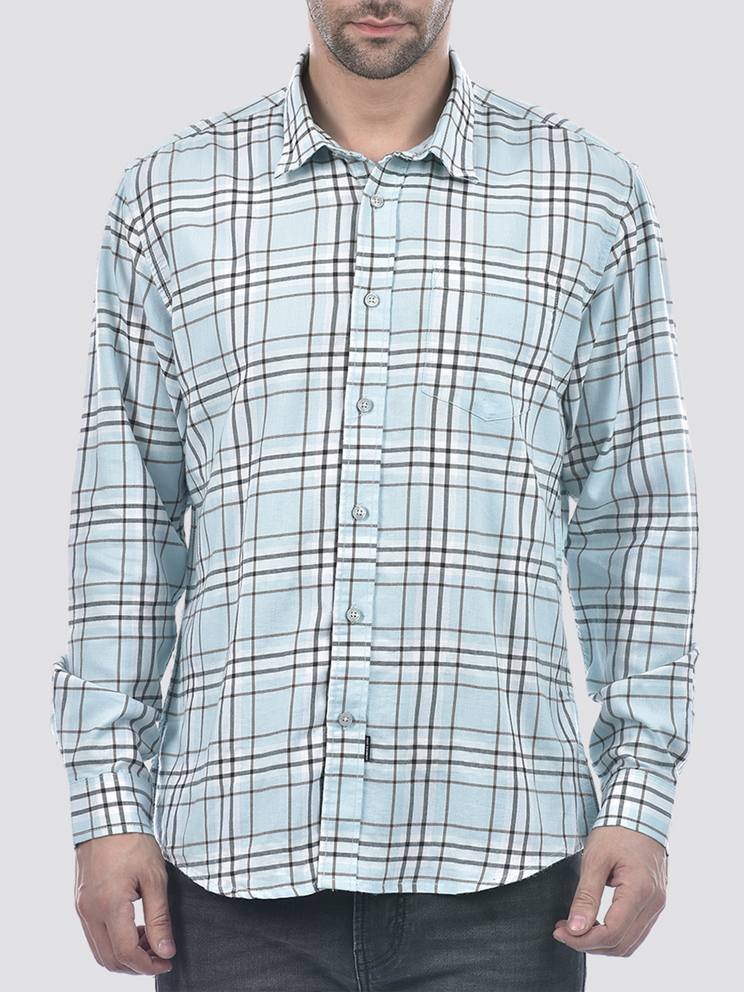 Numero Uno Men Checkered Blue Shirt